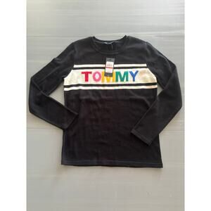 Tommy Women's Rainbow Sweater Size Xs Black New Preppy